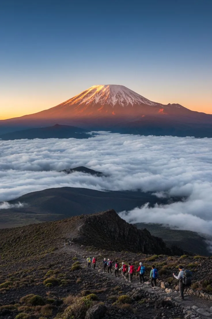 Mount Kilimanjaro summit above the clouds