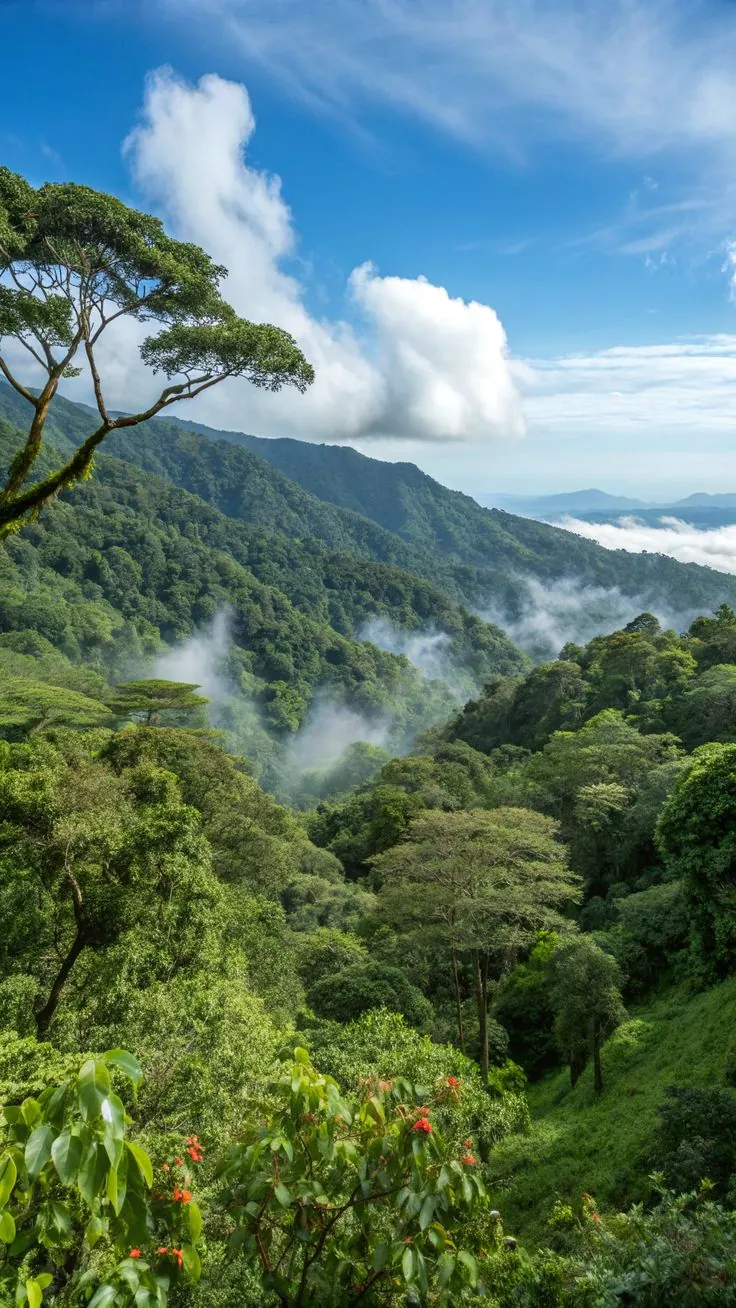 Chimpanzees in Mahale Mountains forest above Lake Tanganyika